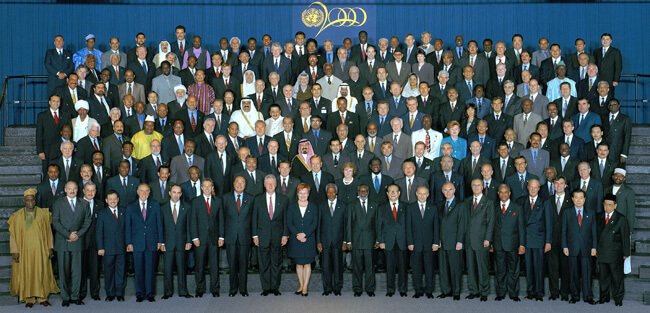 La Cumbre del Milenio de las Naciones Unidas reunió a 149 Jefes de Estado y de Gobierno y altos funcionarios de más de 40 países. Foto ONU/Terry Deglau (Eastman Kodak)