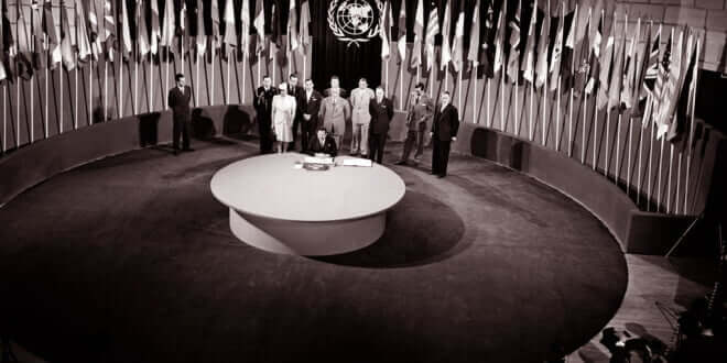 La Carta fundacional de la ONU se firmó el 26 de junio de 1945. Foto: ONU/Yould
