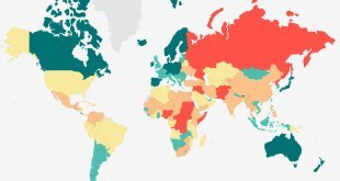 Mapa interactivo del Índice de paz global