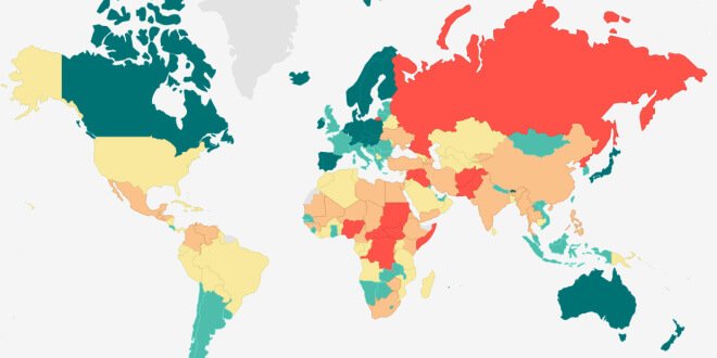 Mapa interactivo del Índice de paz global