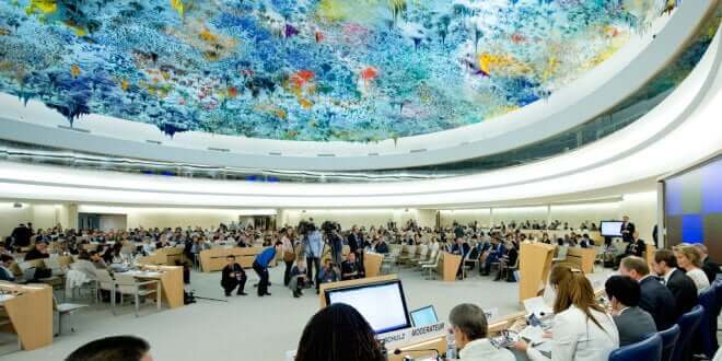 Sala del Consejo de Derechos Humanos. Foto ONU/Jean-Marc Ferré.