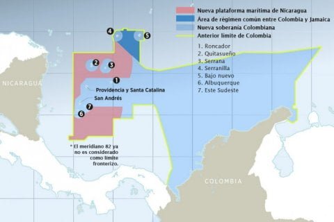 Mapa extraído de nota de prensa de El Espectador (Colombia), edición del 19/11/2012