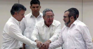 Juan Manuel Santos y las FARC firman histórico acuerdo