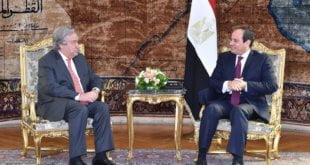 António Guterres, Secretario General de la ONU, y Abdel Fattah el-Sisi, presidente de Egipto, en El Cairo. Foto: Oficina de la Presidencia de Egipto