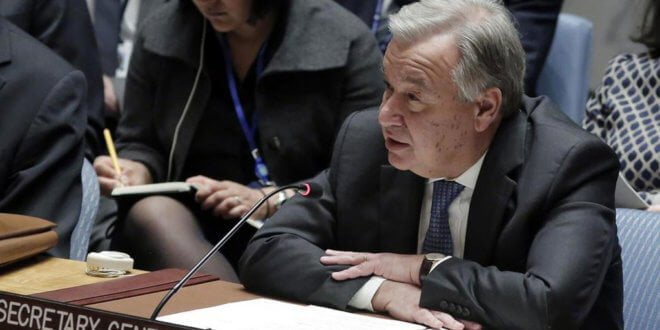 El Secretario General, António Guterres, informa al Consejo de Seguridad. Foto: ONU/Evan Scheneider