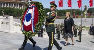 Michelle Bachelet en su visita a China el 12 de mayo de 2017