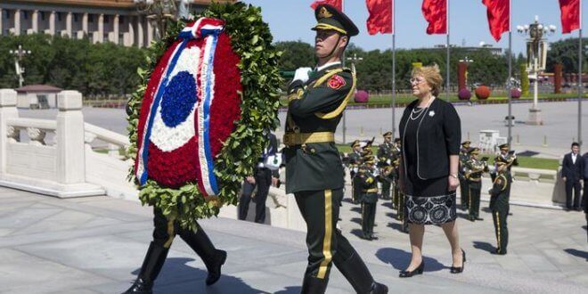 Michelle Bachelet en su visita a China el 12 de mayo de 2017