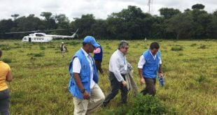 Los embajadores del Consejo de Seguridad de la ONU y el jefe de la Misión de Naciones Unidas en Colombia visitan una zona veredal de transición y normalización en el departamento del Meta. Foto: Misión de la ONU en Colombia