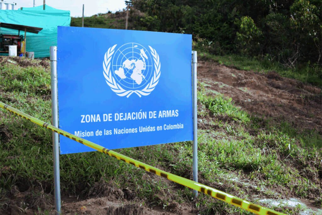 Punto de entrega de armas de la Misión de la ONU en Colombia. Foto: Misión de la ONU en Colombia