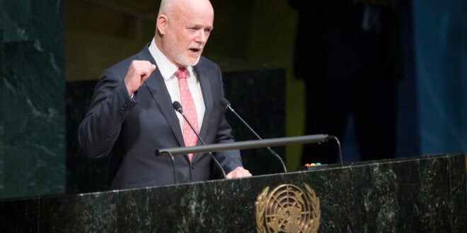 El presidente del 71º periodo de sesiones de la Asamblea General de la ONU, Peter Thomson. Foto: ONU/Manuel Elias.
