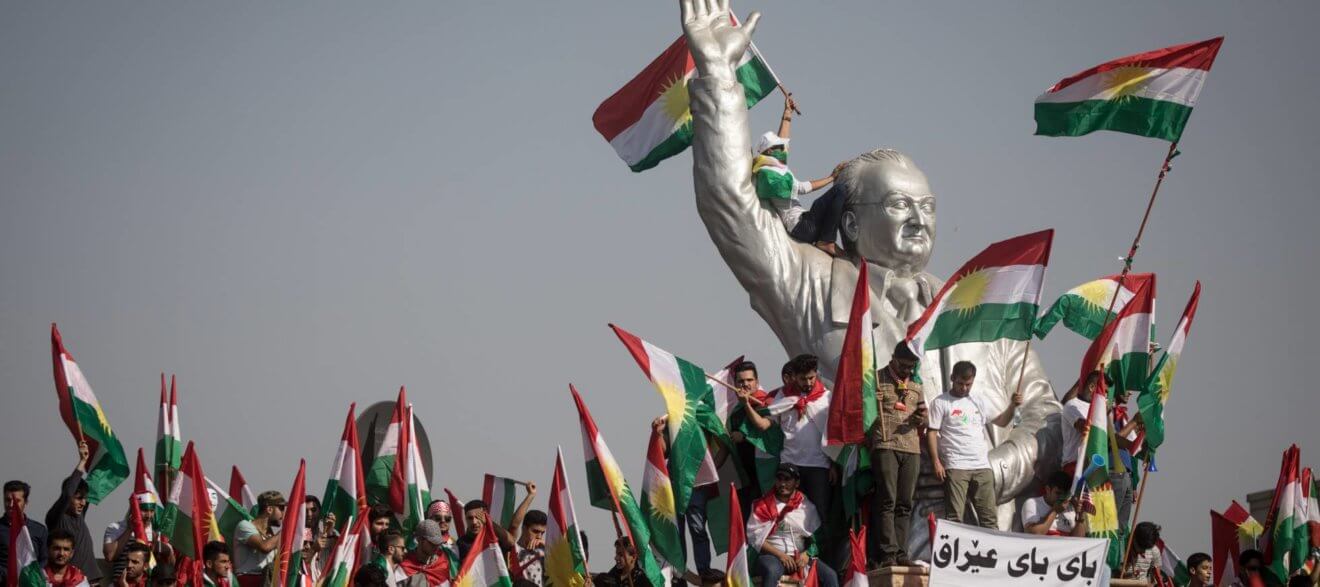 Mitin en Erbil,capital del Kurdistán iraquí. CHRIS MCGRATH (GETTY)