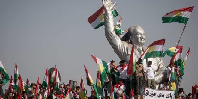 Mitin en Erbil,capital del Kurdistán iraquí. CHRIS MCGRATH (GETTY)