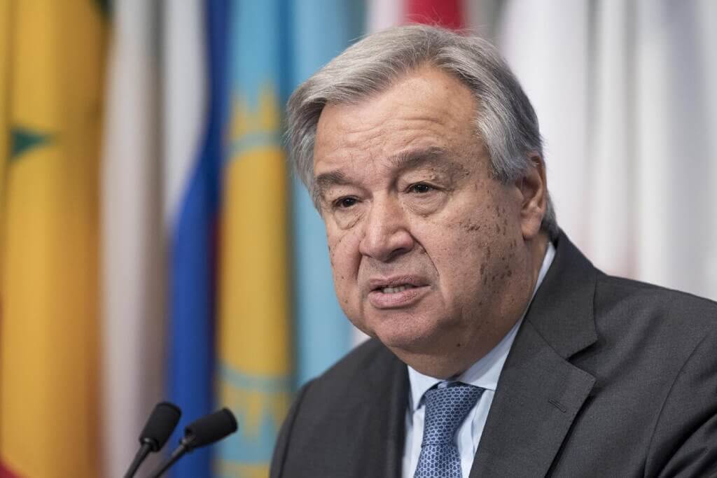António Guterres, Secretario General de la ONU, se dirige a la prensa en Nueva York. Foto: ONU/Mark Garten