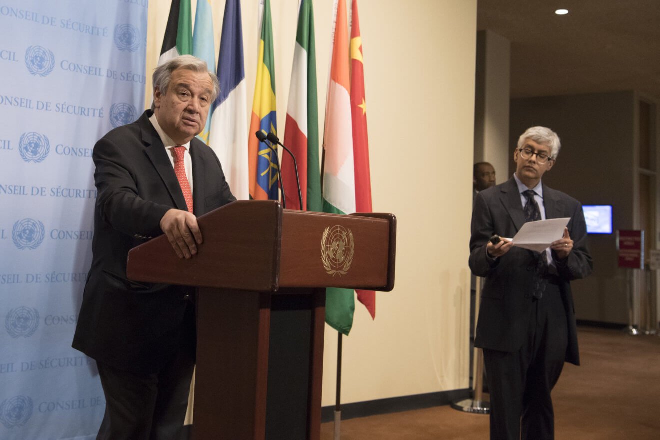ONU/Eskinder Debebe Encuentro del Secretario General con los medios de comunicación en la sede de la ONU en Nueva York.