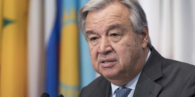 ONU/Mark Garten António Guterres, Secretario General de la ONU, se dirige a la prensa en Nueva York.