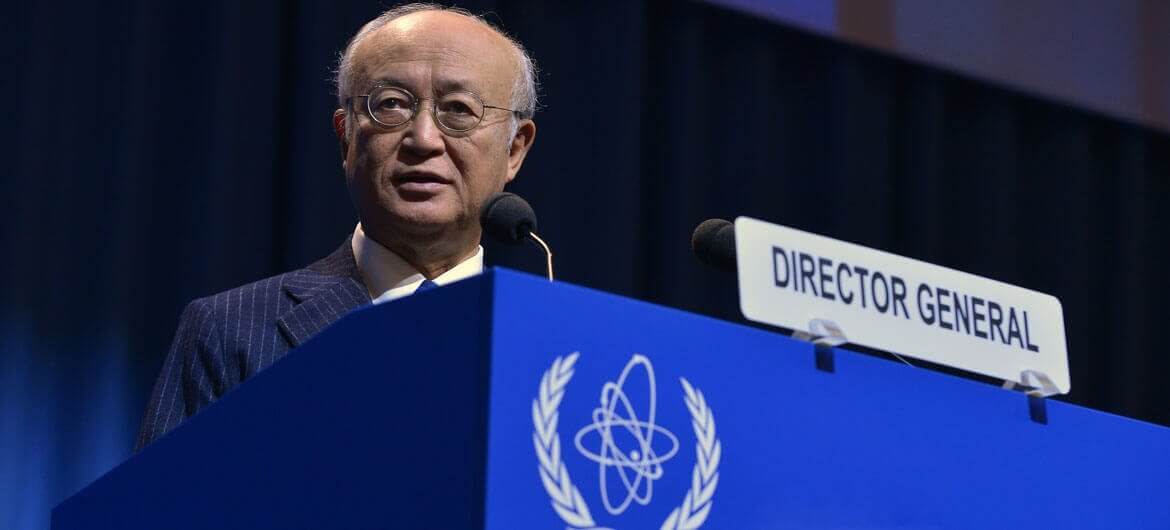 El director general del OIEA, Yukiya Amano, en la 61a conferencia general del organismo internacional. Foto de archivo: OIEA / Dean Calma