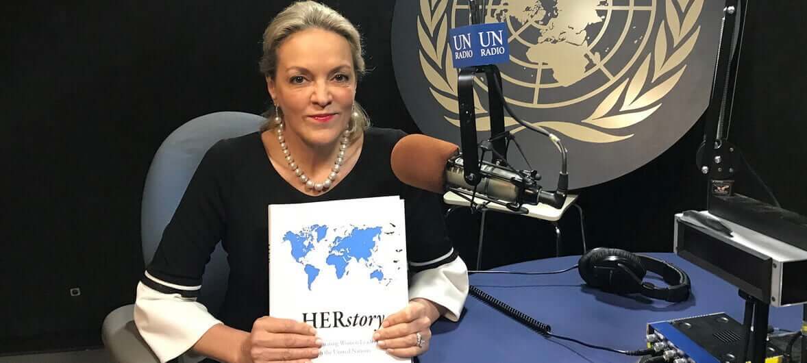 Dossier 2018 - Semana 26 6 ONU/Laura Quinones Maria Emma Mejía, Representante Permanente de Colombia ante las Naciones Unidas, presentando HERstory.