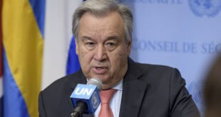 ONU/Manuel Elias El Secretario General António Guterres se dirige a la prensa en la sede de la ONU en Nueva York.