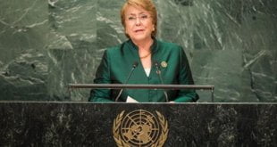 ONU La expresidente de Chile, Michelle Bachelet, durante el discurso pronunciado en el debate anual de la Asamblea General en 2017.