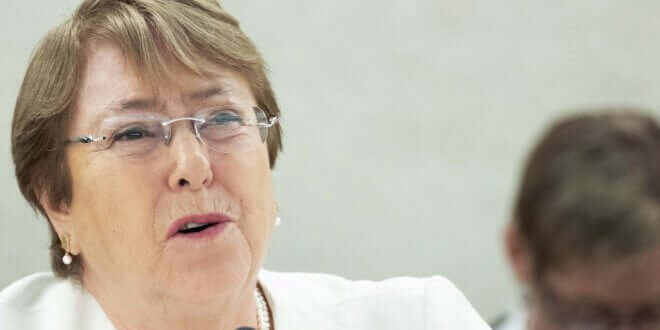 ONU / Jean-Marc Ferré La Alta Comisionada para los Derechos Humanos, Michelle Bachelet, habla ante el Consejo de Derechos Humanos el 10 de septiembre de 2018.