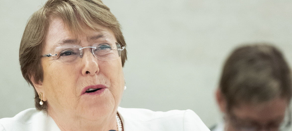ONU / Jean-Marc Ferré La Alta Comisionada para los Derechos Humanos, Michelle Bachelet, habla ante el Consejo de Derechos Humanos el 10 de septiembre de 2018.
