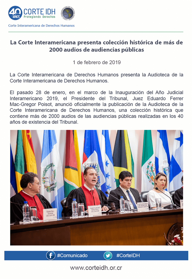 La Corte Interamericana presenta colección histórica de más de 2000 audios de audiencias públicas. 2 51112559 2238421989542473 198640472208441344 n