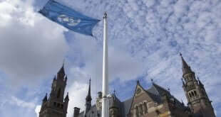 A view of the Peace Palace, seat of the International Court of Justice (ICJ) in The Hague, Netherlands, 2005