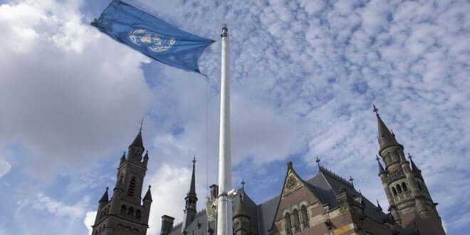 A view of the Peace Palace, seat of the International Court of Justice (ICJ) in The Hague, Netherlands, 2005