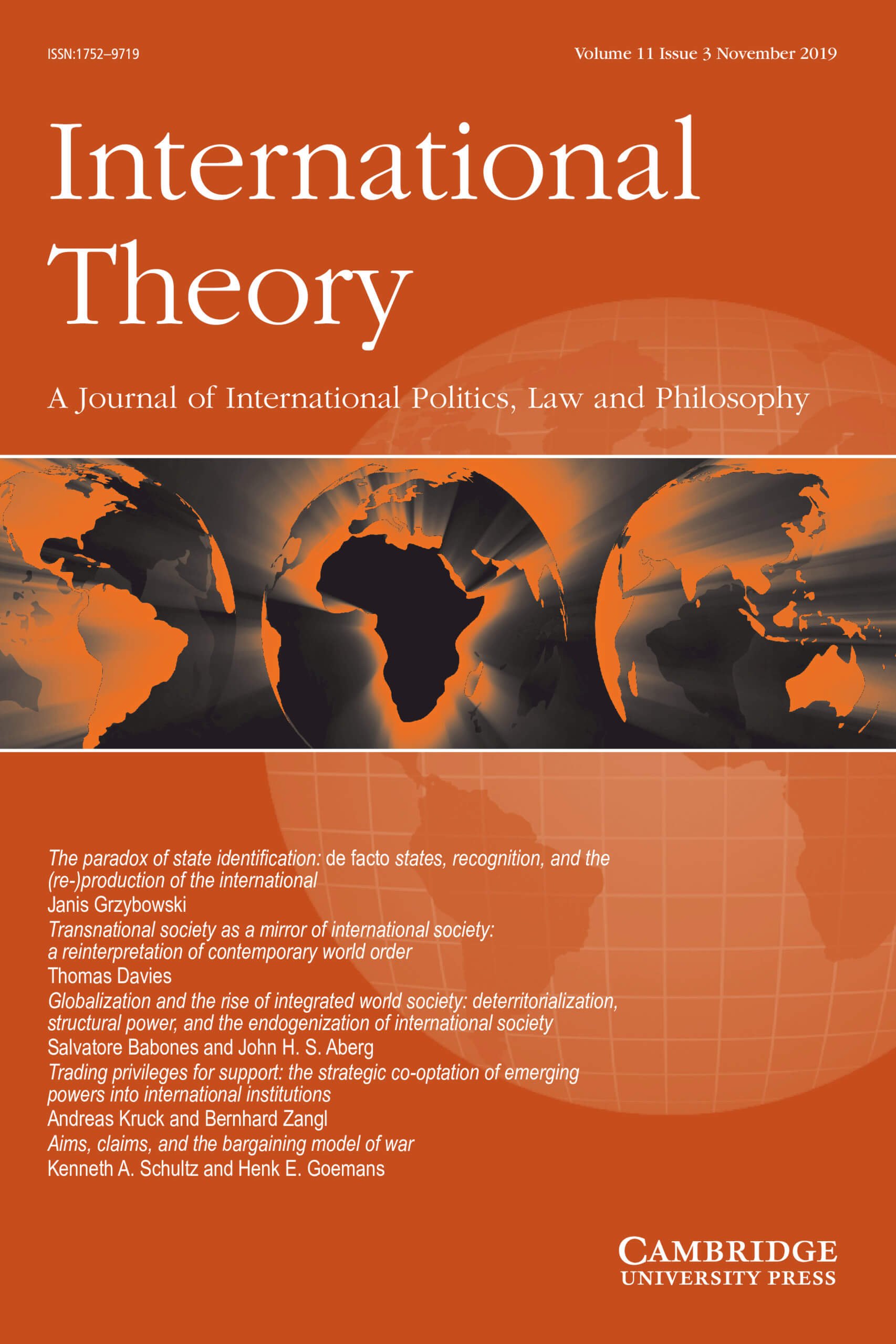 International Theory - Volume 11 / Issue 3 - November 2019
