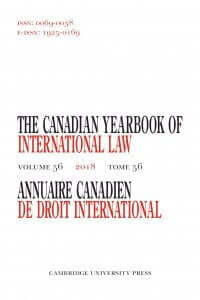 Canadian Yearbook of International Law - Annuaire canadien de droit international - Volume 56 - October 2019 2 covercanadian