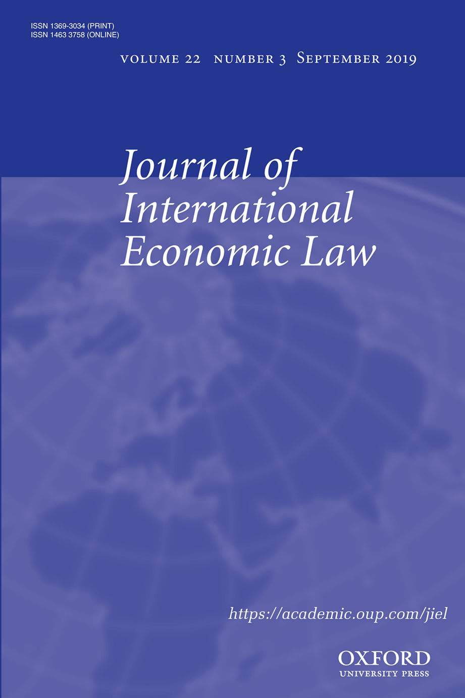 Journal of International Economic Law - Volume 22, Issue 3, September 2019 - dipublico.org