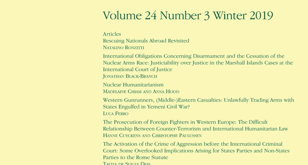 Journal of Conflict & Security Law - Volume 24, Issue 3, Winter 2019