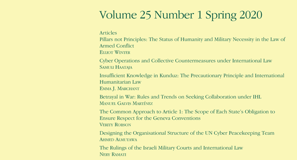 Journal of Conflict & Security Law - Volume 25, Issue 1, Spring 2020