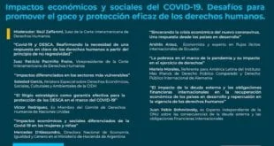 Seminario: “Impactos económicos y sociales del COVID-19. Desafíos para promover el goce y protección eficaz de los derechos humanos”
