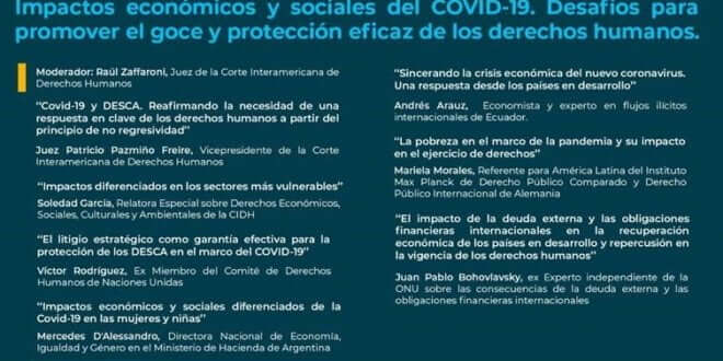 Seminario: “Impactos económicos y sociales del COVID-19. Desafíos para promover el goce y protección eficaz de los derechos humanos”