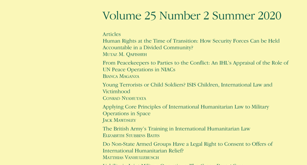 Journal of Conflict & Security Law - Volume 25, Issue 2, July 2020