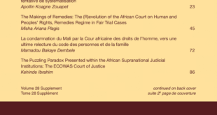 African Journal of International and Comparative Law