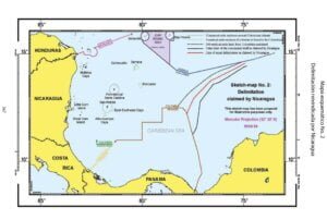 CONTROVERSIA TERRITORIAL Y DELIMITACIÓN MARÍTIMA (NICARAGUA CONTRA COLOMBIA) Fallo de 19 de noviembre de 2012 2 Mapa esquemático No. 2: Delimitación reivindicada por Nicaragua.