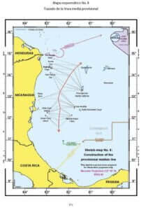 CONTROVERSIA TERRITORIAL Y DELIMITACIÓN MARÍTIMA (NICARAGUA CONTRA COLOMBIA) Fallo de 19 de noviembre de 2012 8 Mapa esquemático No. 8: Trazado de la línea media provisional.
