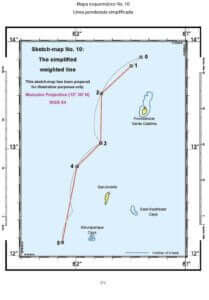CONTROVERSIA TERRITORIAL Y DELIMITACIÓN MARÍTIMA (NICARAGUA CONTRA COLOMBIA) Fallo de 19 de noviembre de 2012 10 Mapa esquemático No. 10: Línea ponderada simplificada.