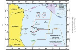 CONTROVERSIA TERRITORIAL Y DELIMITACIÓN MARÍTIMA (NICARAGUA CONTRA COLOMBIA) Fallo de 19 de noviembre de 2012 11 Mapa esquemático No. 11: Curso de la frontera marítima.
