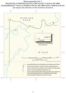 CONTROVERSIA FRONTERIZA (BURKINA FASO/NÍGER) Fallo de 16 de abril de 2013 3 —Mapa esquemático No. 3: Trazado de la frontera desde el punto en que “llega al río Sirba en Bossébangou” hasta la intersección del río Sirba con el paralelo de Say