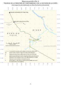 CONTROVERSIA FRONTERIZA (BURKINA FASO/NÍGER) Fallo de 16 de abril de 2013 4 —Mapa esquemático No. 4: Trazado de la frontera de conformidad con la decisión de la Corte