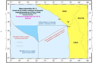 CONTROVERSIA MARÍTIMA (PERÚ c. CHILE) Fallo de 27 de enero de 2014 2 — Mapa esquemático No. 4: Trazado del límite marítimo
