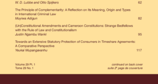 African Journal of International and Comparative Law - Volume 29, Issue 1, February, 2021