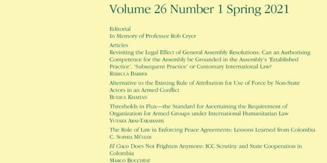 Journal of Conflict & Security Law - Volume 26, Issue 1, Spring 2021
