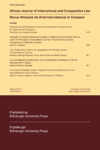 African Journal of International and Comparative Law - Volume 29, Issue 4, November, 2021