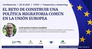 Conferencia "El reto de construir una política migratoria común en la Unión Europea"