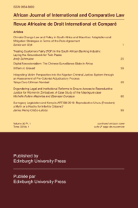 African Journal of International and Comparative Law - Volume 30, Issue 1, February, 2022