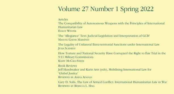 Journal of Conflict & Security Law - Volume 27, Issue 1, Spring 2022